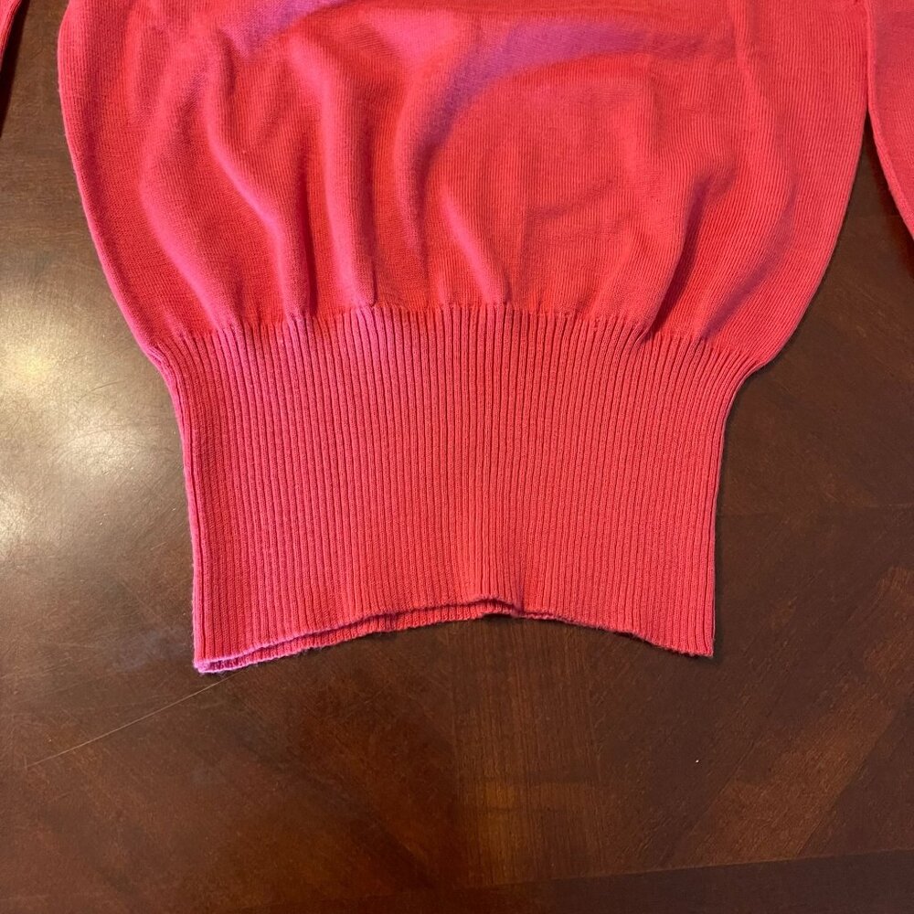 Vintage Coral Pink Turtleneck Sweater Small Outlander Wool Ribbed Hem‎ & Cuffs - Picture 3 of 8